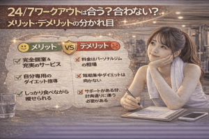 24/7ワークアウトは合う?合わない?メリット・デメリットの分かれ目