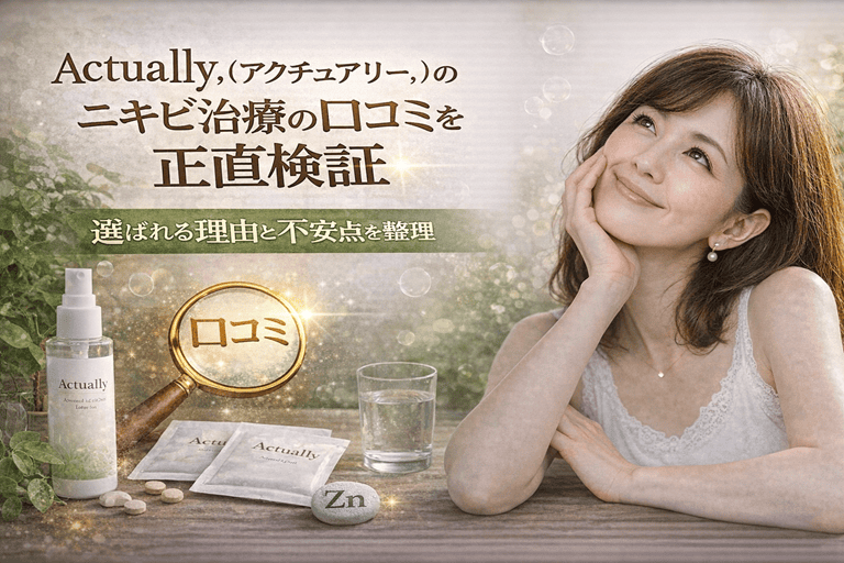 Actually,ニキビ治療の口コミを本音で検証｜後悔しない人・合わない人【厄介なニキビから解放】