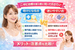 Actually,のニキビ治療を選ぶ前に知っておきたい「助けになる点」と「迷いやすい点」