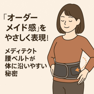 「オーダーメイド感」をやさしく表現!|メディテクト腰ベルトが体に沿いやすい秘密