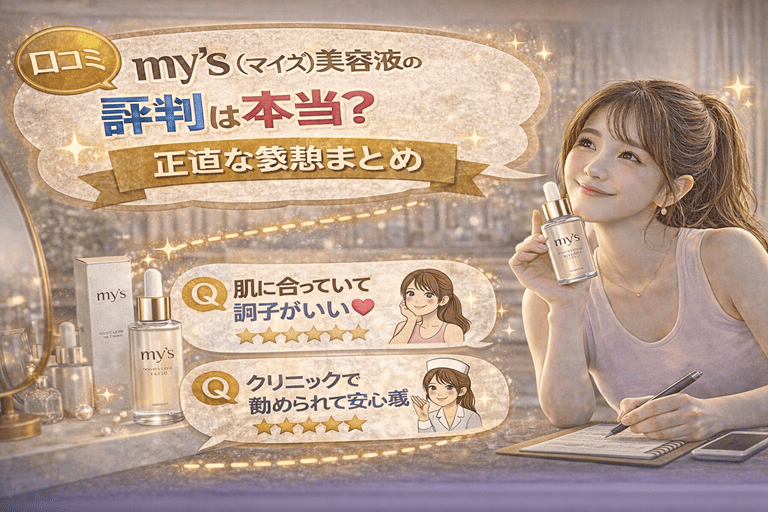 【口コミ】my’s（マイズ）美容液の評判は本当？正直な感想まとめ【美容クリニックでも実際に採用】
