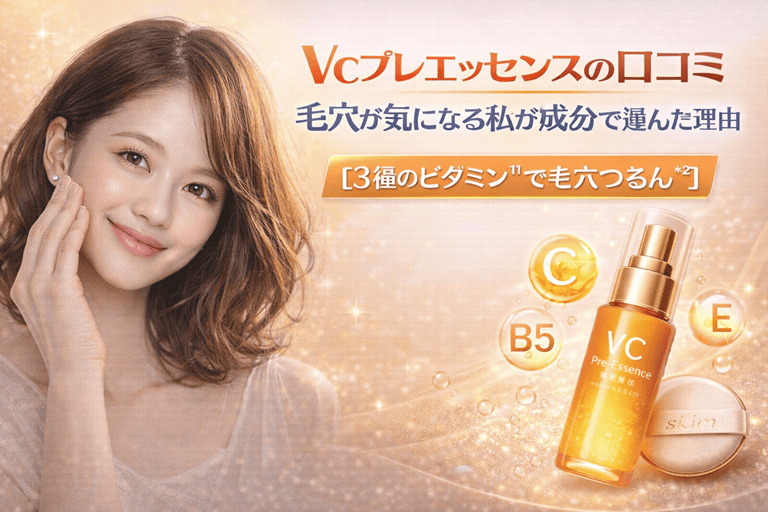 Vcプレエッセンスの口コミ｜毛穴が気になる私が成分で選んだ理由【3種のビタミン*1で毛穴つるん*2】